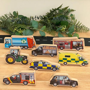 Look Inside – Community Vehicles Wooden Play Set
