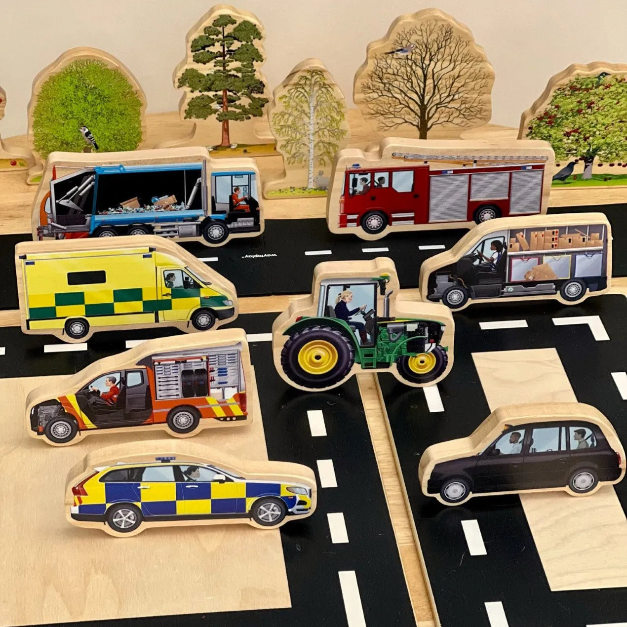 Look Inside – Community Vehicles Wooden Play Set
