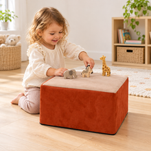 Suede Toddler Table/Stool in use by a child during reading and play in an early years setting, lifestyle view 1