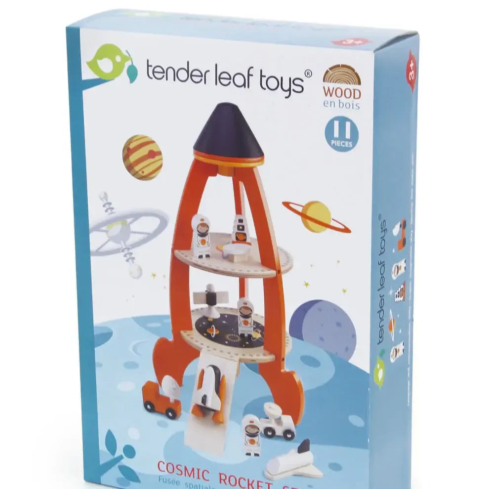 Tender Leaf Toys Wooden Cosmic Rocket-Tender Leaf Toys Wooden Cosmic Rocket