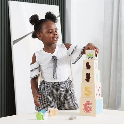 Viga Toys Wooden Nesting & Stacking Blocks-Viga Toys Wooden Nesting & Stacking Blocks