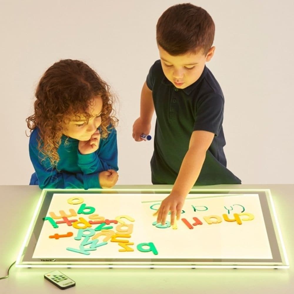 A2 Colour Changing Light Panel, Children will be fascinated by these new A2 Colour changing light panels allowing them to discover a new world bathed in coloured light. Colour changing light panels offer the opportunity to explore the effects of colour mixing, opacity and transparency and to observe natural made objects in a interesting and different way. The A2 Colour Changing Light Panel is powered by a low voltage mains power supply, they use the latest LED strips and diffusers to evenly illuminate the p