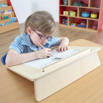 A3 Portable Wooden Writing Slope, The A3 Wooden writing slope is designed with a detachable stand so it can be stored flat and is easy to use on the move. Using a flat surface can sometimes lead to children developing an incorrect posture and struggling with dexterity and motor control. The A3 Wooden writing slope is set at the optimal 20 degree angle, which helps to ensure greater comfort and more effective handwriting skills. Designed with a detachable stand so it can be stored flat and is easy to use on 