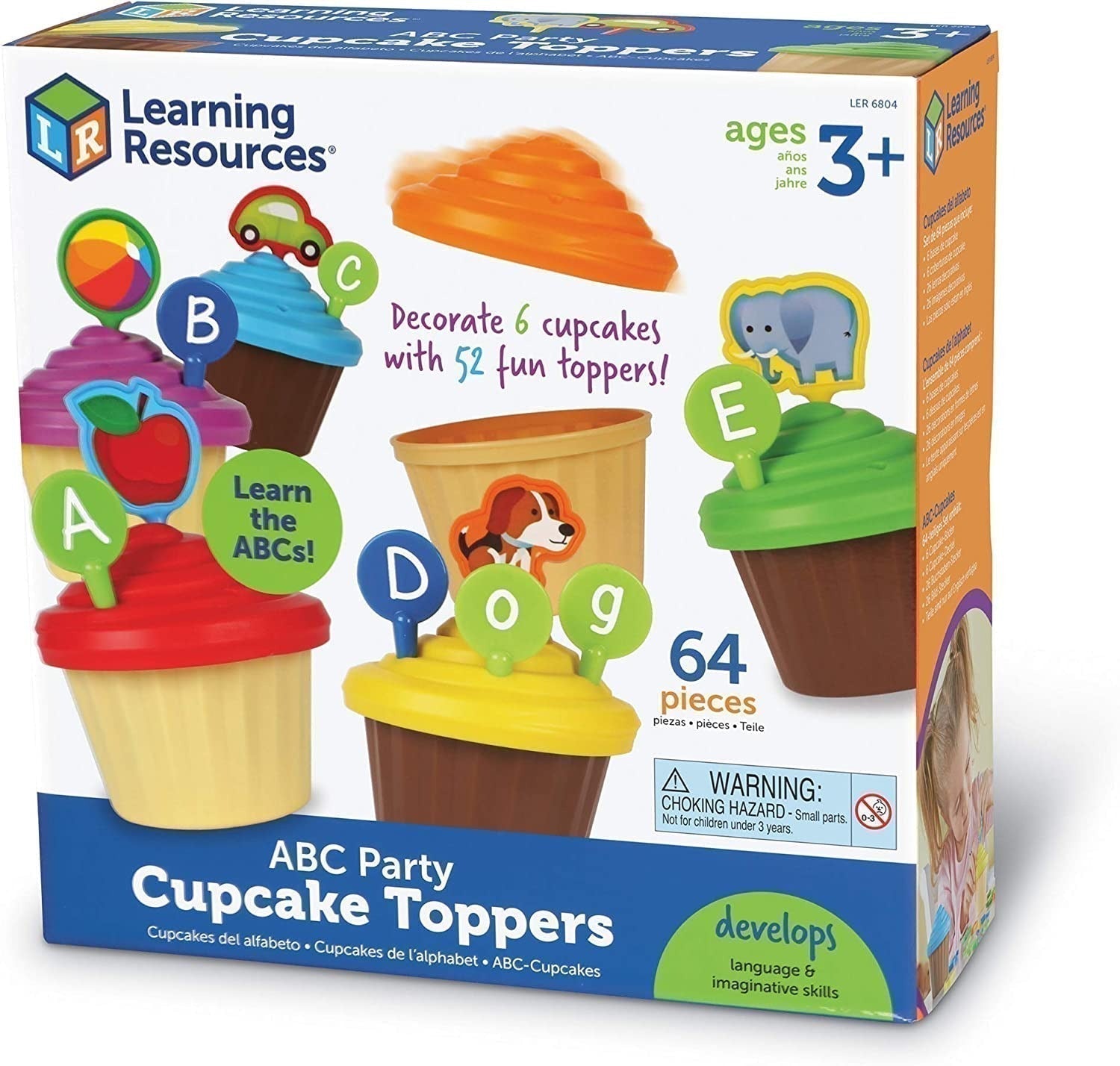 ABC Party Cupcake Toppers, Turn alphabet learning into fun learning! ABC Party Cupcake Toppers helps children to learn the alphabet, make simple words using the coloured alphabet and vocabulary toppers, improving their early language skills and communication! Use the ABC Party Cupcake Toppers to learn early language skills: alphabet, beginning sounds, vocabulary and more! Turn learning the ABCs into a treat-filled party! Kids learn alphabet and early language skills at every tea party with the ABC Party Cup