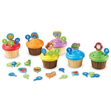 ABC Party Cupcake Toppers, Turn alphabet learning into fun learning! ABC Party Cupcake Toppers helps children to learn the alphabet, make simple words using the coloured alphabet and vocabulary toppers, improving their early language skills and communication! Use the ABC Party Cupcake Toppers to learn early language skills: alphabet, beginning sounds, vocabulary and more! Turn learning the ABCs into a treat-filled party! Kids learn alphabet and early language skills at every tea party with the ABC Party Cup