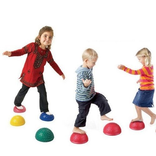 Abili Sensory Stepping Stones, The Sensory Stepping stone Balance Pods are the ideal tool for proprioception, reducing tactile defensiveness, and coordination therapy. The Sensory Stepping Stones are supplied as a pack of 6,this creates endless possibilities to aid development skills such as balance,gross motor skills etc. These Balance Sensory Stepping Stones have a bumpy surface that provide feet with input as a child walks barefoot. The Balance Pods can also be weighted down with water. The set contains 