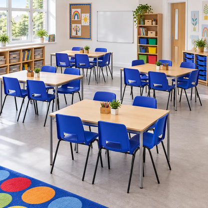 AC Junior Poly Stacking Chair Set of 20 in a bright UK classroom – lifestyle image 1