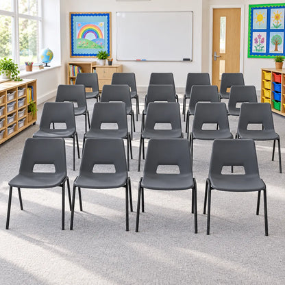 AC Junior Poly Stacking Chair Set of 20 in a bright UK classroom – lifestyle image 2