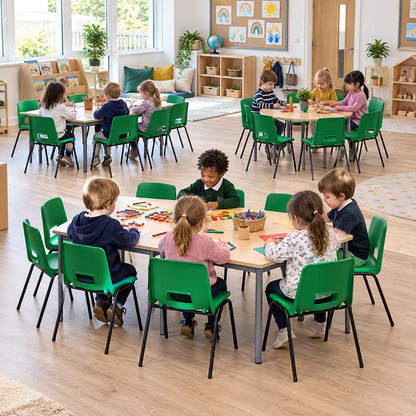 AC Junior Poly Stacking Chair Set of 20 in a bright UK classroom – lifestyle image 3
