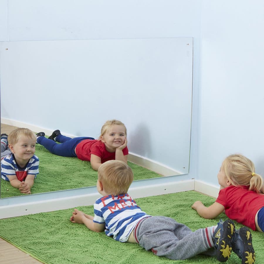Acrylic Large Safety Mirror, The delightful Acrylic Large Safety Mirror provides a wide space for self exploration and play. Children will love pulling faces in their own mirror and exploring the world around them The Acrylic Large Safety Mirror offers a great way to encourage self-awareness and develop movement. Use the Acrylic Large Safety Mirror alongside existing sensory equipment to create exciting visual effects, and help create a stimulating interactive experience that captures attention and imaginat