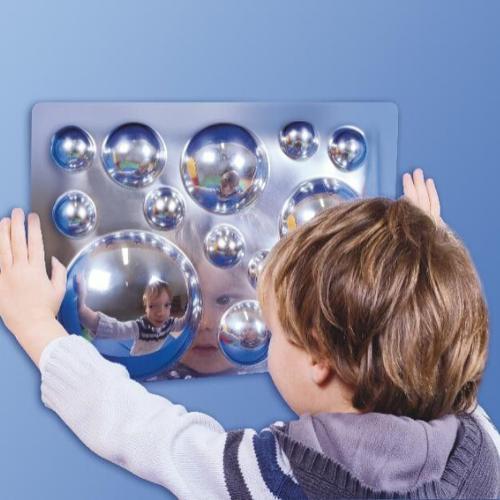 Acrylic mirrors set of 4, Introducing our incredible set of 4 Unbreakable Acrylic Mirrors for the perfect sensory experience! Prepare to be amazed as you gaze into these mirrors and witness the stunning effects they create. Designed especially for children, these mirrors encourage self-discovery and a deeper understanding of the world around them. Featuring convex bulges, little ones will delight in making funny faces and exploring the different shapes that appear. It's a captivating experience that sparks 
