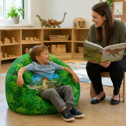 Albertosaurus Beany Chair in a naturally lit early-years nursery setting