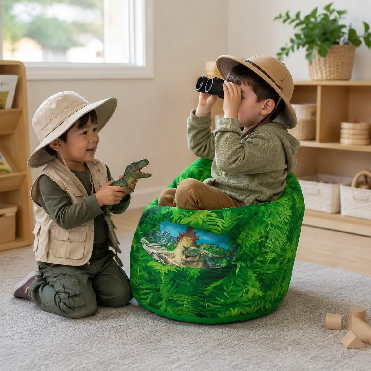 Albertosaurus Beany Chair in a naturally lit early-years nursery setting