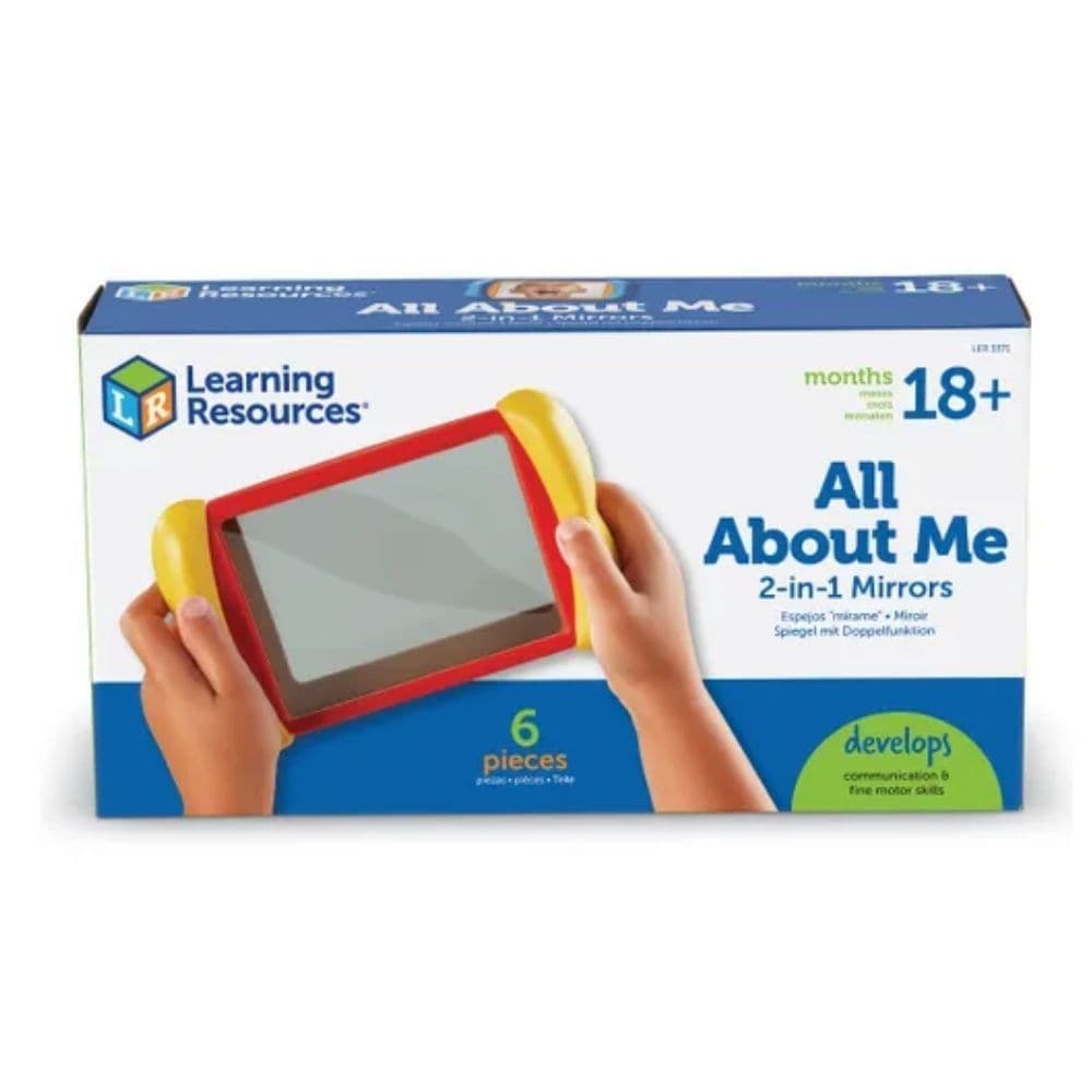 All About Me 2 in 1 Mirrors, The All About Me 2-in-1 Mirrors: A Learning Resource for Self-Exploration and Emotional Development The Learning Resources All About Me 2-in-1 Mirrors are an educational tool designed to help young children learn about themselves, their emotions, and their bodies in a fun and engaging way. Here's what you need to know about these practical mirrors: Double-Sided Mirrors: Each mirror in this set is double-sided. One side features a regular mirror, allowing children to see their ow