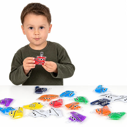 Alpha Rainbow Gel Boats Pack 26 – child exploring gel-filled alphabet boats – view 1
