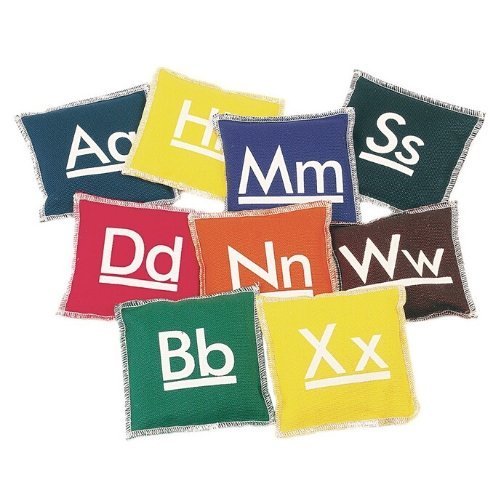 Alphabet Bean Bags Pack of 26, Teach and reinforce the alphabet with the Alphabet Bean Bag Set. This Alphabet Bean Bag set includes 26 multi-coloured bean bags. The soft covering on the Alphabet Bean Bags makes these bean bags safe for little hands and can be tossed, thrown, or popped in a parachute. You can also use the Alphabet Bean Bags for classroom organisation or marking activity stations. Fun to use and multi-functional. Great for colour and letter recognition, sorting and movement, this set of 26 be