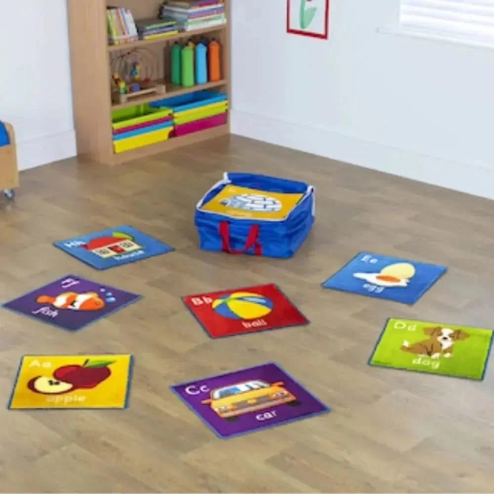 Alphabet Mini Placement Carpets with Holdall-Alphabet Mini Placement Carpets with Holdall