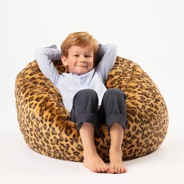 Animal Print Slouch Bag, Create a cosy corner for your little one with the Kids Faux Fur Leopard Bean Bag.The Animal Print Slouch Bag is made from quality faux fur, this super soft bean bag seat would be a wondeful gift idea for any animal-crazy kid! Pop one in their bedroom or in the living room or create a chill out zone in the playroom. Perfect for watching movies or to reading their favourite books, they'll love snuggling down in their new favourite spot. Features and Benefits: Kids bean bag chair in le