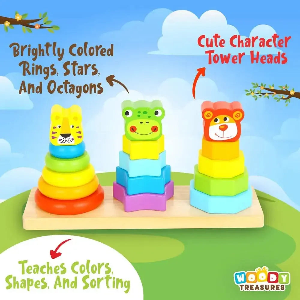 Animal Wooden Stacker-Animal Wooden Stacker