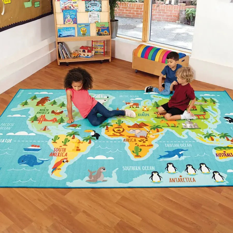 Animals and Places of the World Carpet, Classroom carpets, Classroom ...