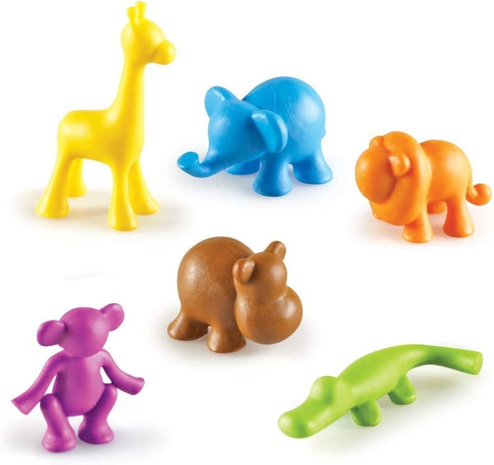 Animals Jungle Counters, The Wild About Animals Jungle Counters™ (Set of 72) are a unique and attractive set of counters which combine modern design and colours for early math's fun! The Learning Resources Wild About Animals Jungle Counters Tub are modern, colourful counters and a great way to liven up math's activities. Learning Resources Wild About Animals Jungle Counters Tub are ideal for developing counting skills, sorting and patterning, these soft rubber counters are wipe clean - perfect for hands-on 