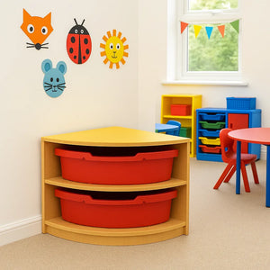 Arc Quarter Corner Storage Unit With 2 Trays