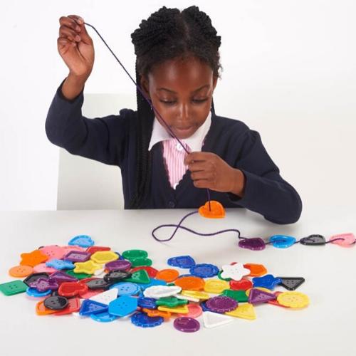 Assorted Big Buttons Pack of 90, Unlock the door to endless educational fun with our Assorted Big Buttons Pack of 90. This vibrant and diverse set is far more than just buttons; it's an incredible educational tool designed to engage children in a myriad of developmental activities. Whether you are teaching sorting, classifying, or early numeracy skills, this pack has something for everyone. Made with learning in mind, each button is large and easy to grasp, promoting the development of fine motor skills and