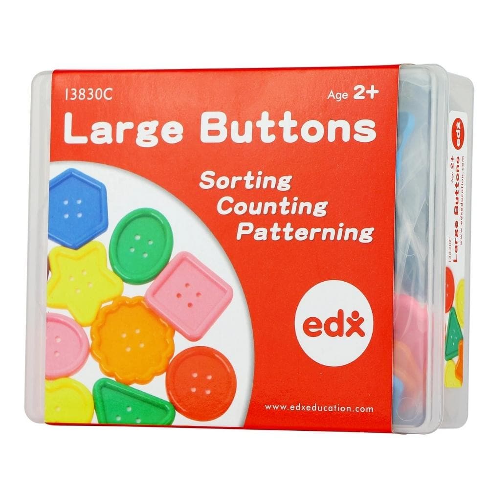 Assorted Big Buttons Pack of 90, Unlock the door to endless educational fun with our Assorted Big Buttons Pack of 90. This vibrant and diverse set is far more than just buttons; it's an incredible educational tool designed to engage children in a myriad of developmental activities. Whether you are teaching sorting, classifying, or early numeracy skills, this pack has something for everyone. Made with learning in mind, each button is large and easy to grasp, promoting the development of fine motor skills and