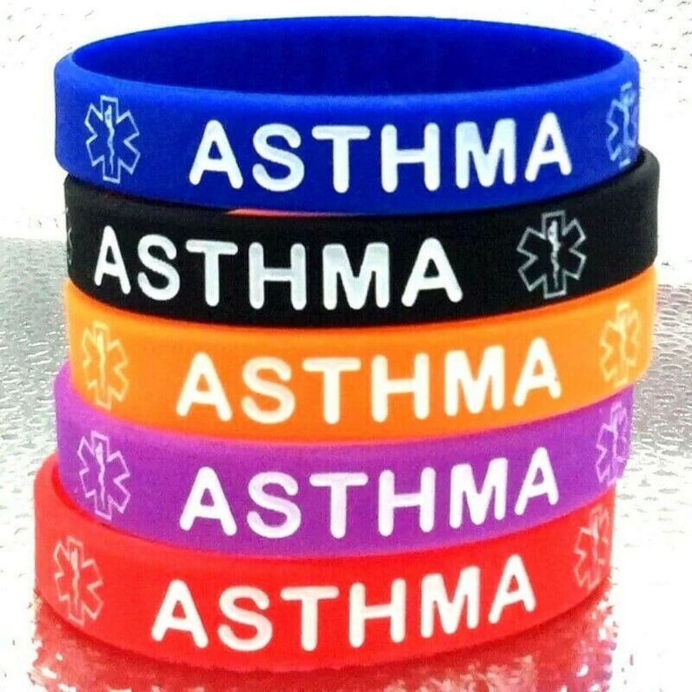 Asthma Asthmatic Medical Alert Bracelet, Introducing the Asthma Asthmatic Medical Alert Bracelet – your reliable and stylish health companion. Made from premium, pure silicone, this medical alert bracelet is not only cost-effective but also a fashionable alternative to traditional medical ID jewelry. Features of the Asthma Asthmatic Medical Alert Bracelet: 🌟 High-Quality Material: Crafted from top-grade pure silicone, the bracelet is 2mm thick and designed to last. 🚫 100% Hypoallergenic: Our medical alert b