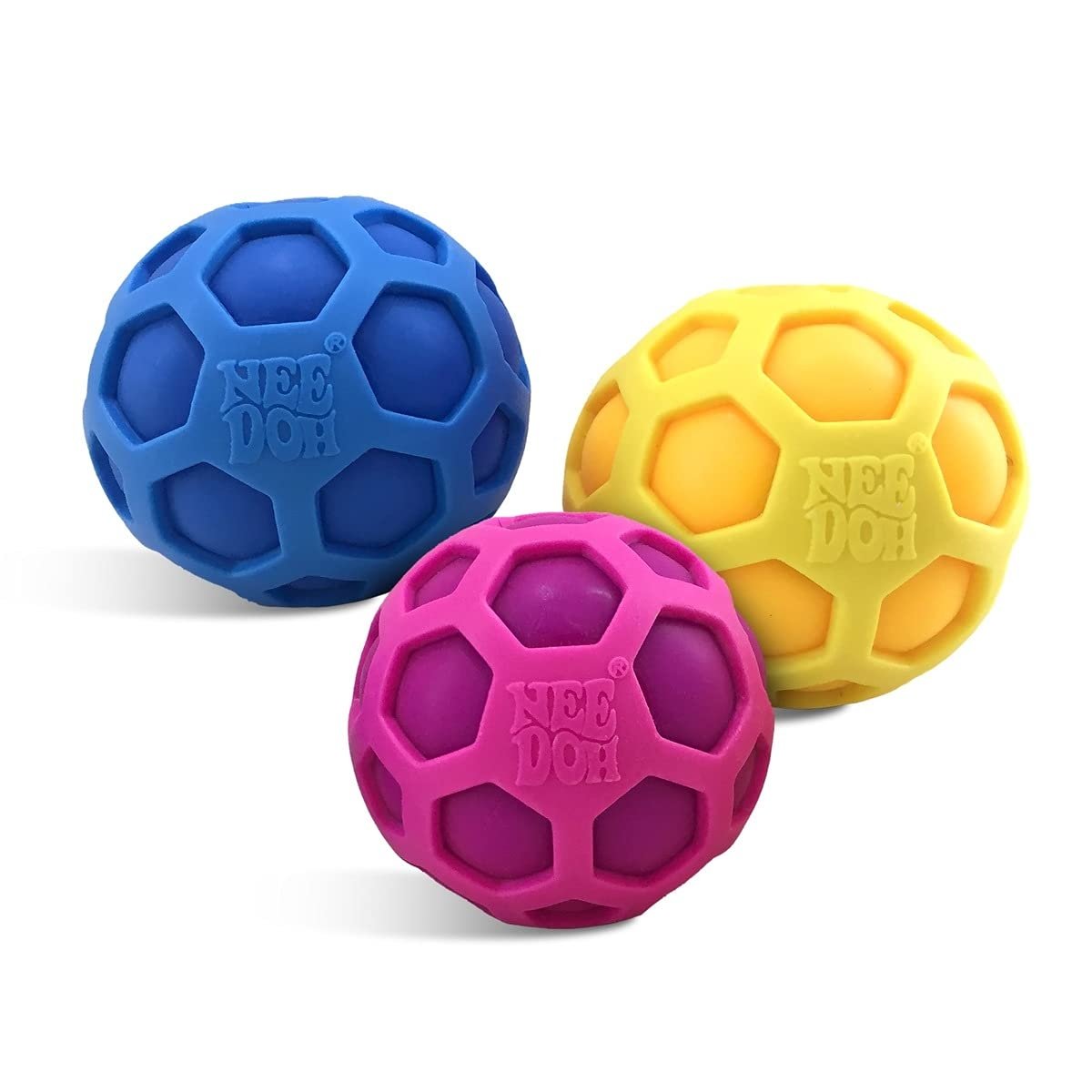 Atomic Nee Doh, Schylling’s Atomic Nee Doh is a unique fidget toy that will keep kids entertained for hours. The super squishy material oozes out when squeezed and creates a pop of colour. Atomic Nee Doh can be squished, squashed, pulled and smushed and will always bounce back into its original shape. Ideal for on the go fidget toy fun or as an anxiety reliever; it also helps children to focus and pay attention. Perfect for safe, stretchy fun - the perfect Nee Doh Stress Ball. Ideal as a gift or stocking fi