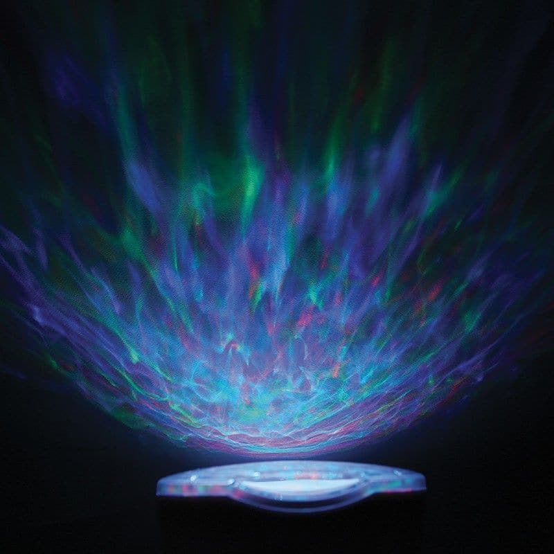 Aurora Ocean Wave Projector, The Ocean Wave projector not only creates a visual experience, but also offers an immersive audio experience. With its 3.5mm audio jack and built-in speaker, you can connect your MP3 player or phone and listen to your favorite relaxation music while enjoying the tranquil ambiance it provides.Its compact size makes it portable and easy to bring to any room in your house or take it with you on your travels. You can easily set it up on your bedside table, living room shelf, or even