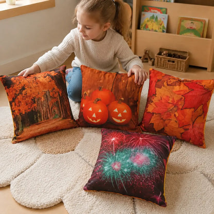 Autumn Scatter Cushions Set of 4 in a naturally lit early-years nursery setting