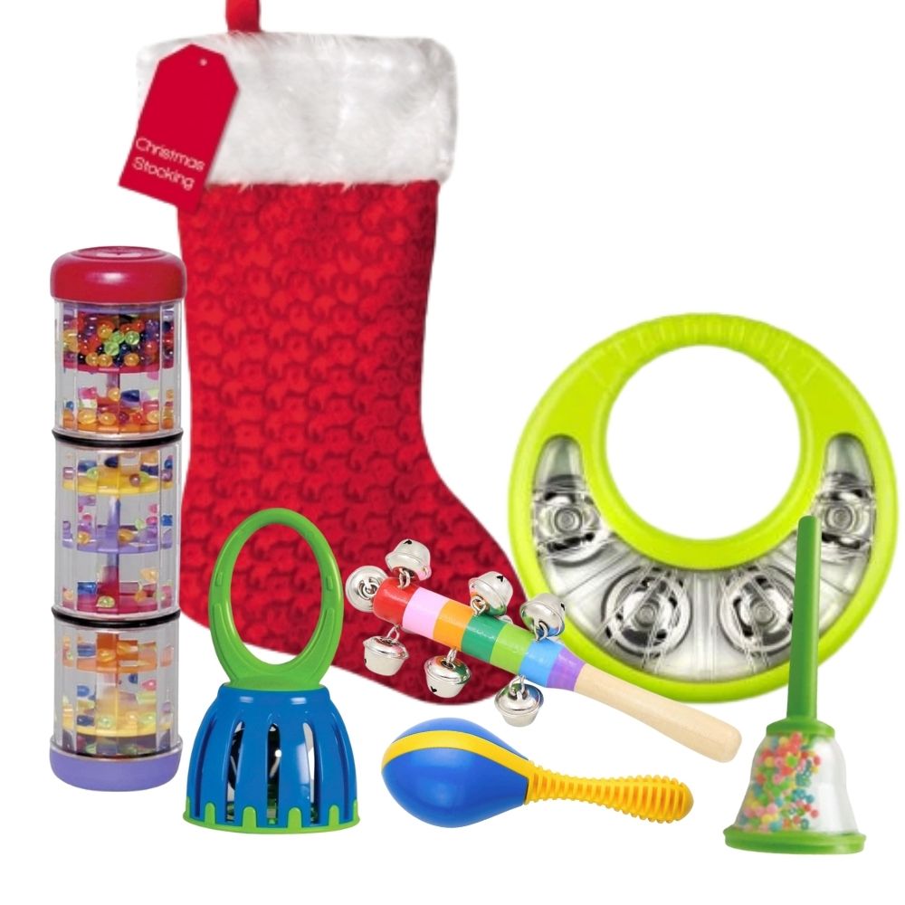 Awesome Pre Filled Christmas Stocking Option 6, Introducing the Awesome Pre Filled Christmas Stocking Option 6, a delightful melange of musical sensory toys, all beautifully packed into a charming Christmas stocking. This collection is designed to bring joy, wonder, and the magic of the holiday season to your child's Christmas morning. This unique stocking is not just a regular Christmas stocking; it's a treasure trove of joy, filled with a variety of engaging, fun, and educational toys that will keep your 