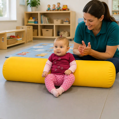 Baby Care Bolster in a naturally lit supervised early-years baby play setting