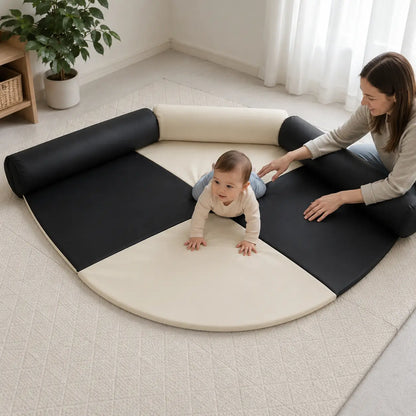 Baby Care Bolster and Corner Mat in a naturally lit supervised early-years baby setting