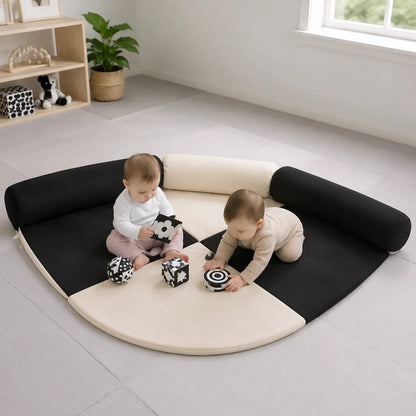 Baby Care Bolster and Corner Mat in a naturally lit supervised early-years baby setting