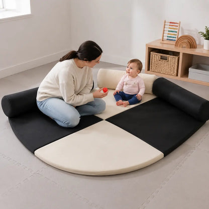 Baby Care Bolster and Corner Mat in a naturally lit supervised early-years baby setting