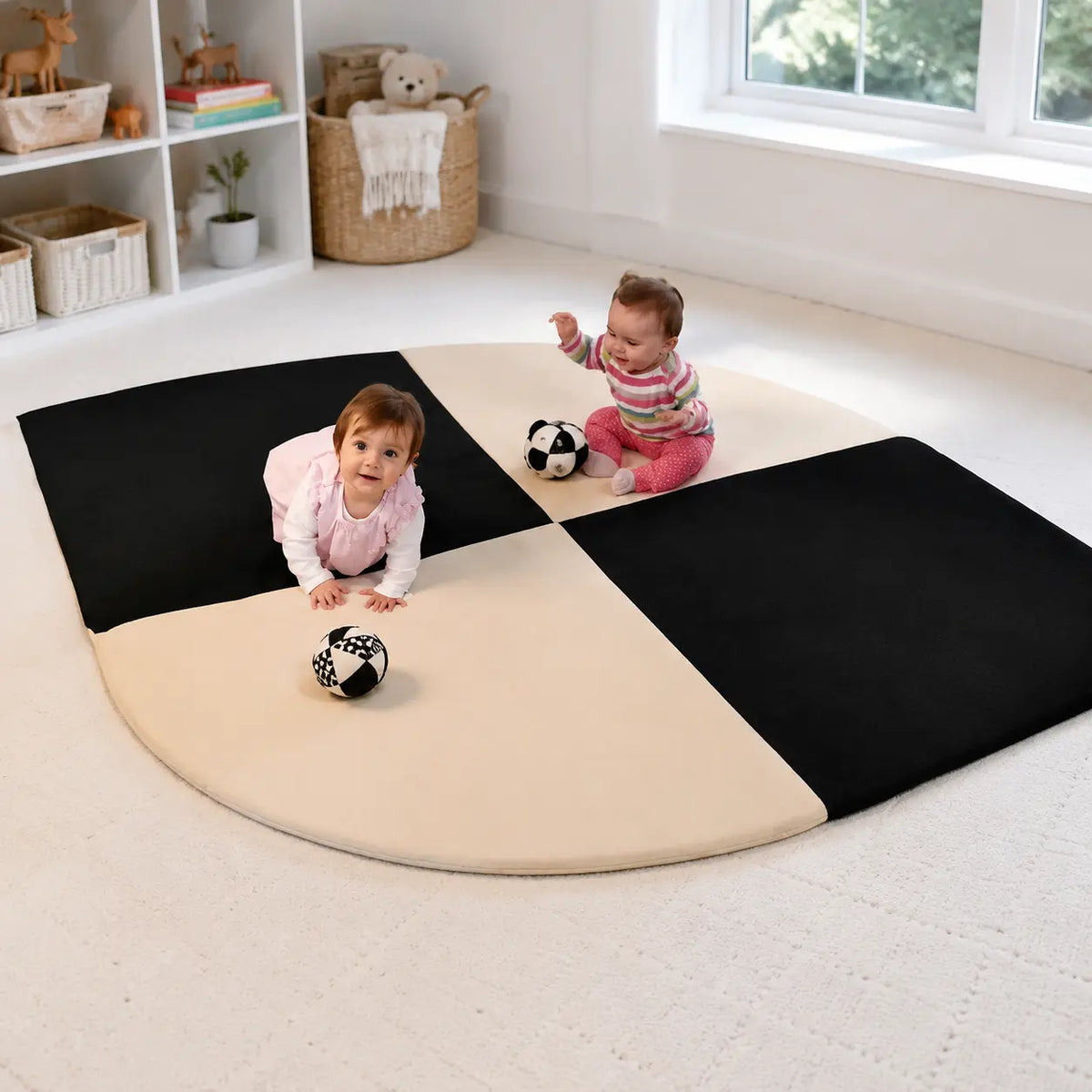 Baby Care Corner Mat in a naturally lit supervised early-years baby setting
