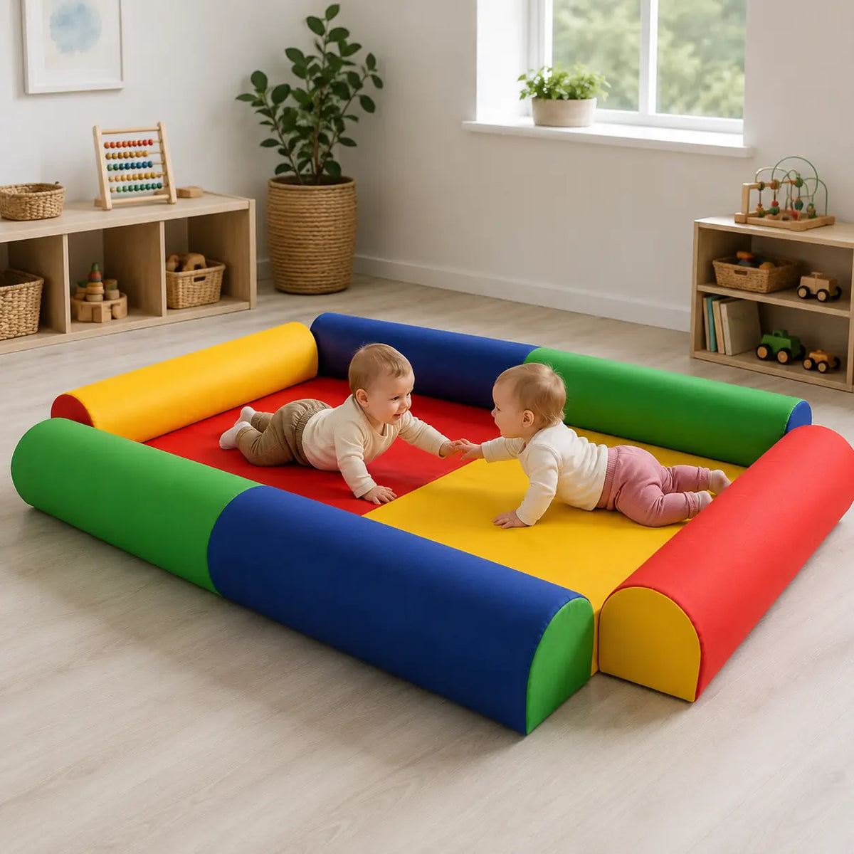 Baby Care Double Enclosure in a naturally lit supervised early-years baby setting