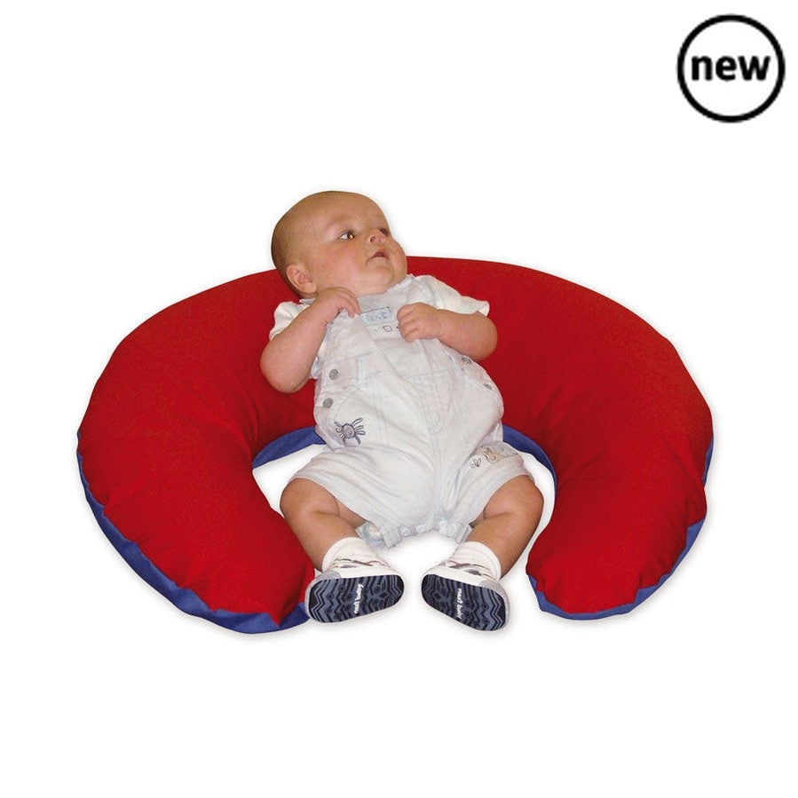 Baby Care Position Crescent, The versatile Baby Care Position Crescent can be used in a number of ways. It can support a baby just starting to sit up, be used as a lap support during feeding or just as a cushion on the floor. The unique shape and generous size make this a must have in the nursery. The fabric cover is wipe clean and is removable for washing. The filling is in a wipe clean second layer of a waterproof fabric. Made in wipe clean fabric. For both indoor and outdoor use. Must not be permanently 