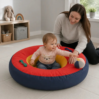 Baby Care Support Ring in a naturally lit supervised early-years baby setting