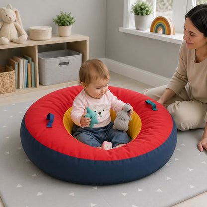 Baby Care Support Ring in a naturally lit supervised early-years baby setting