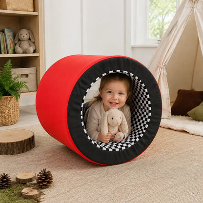Baby Moves Hollow Tunnel in a naturally lit supervised early-years nursery play setting