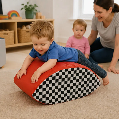 Baby Moves Rocky Road Balancer in naturally lit supervised early-years play