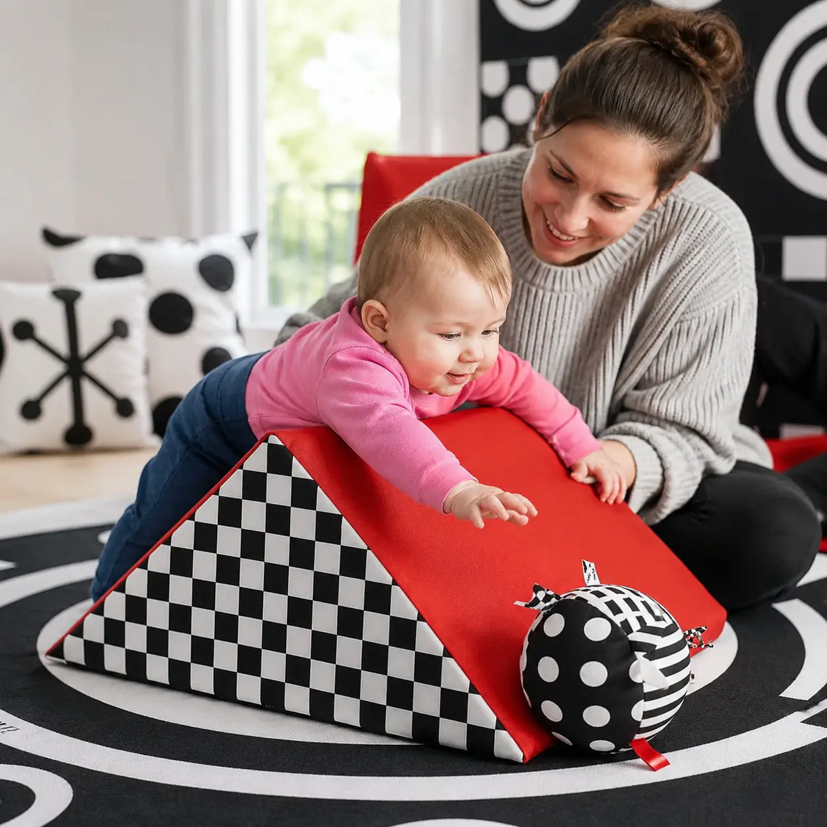 Baby Moves Toddler Tumbler in naturally lit supervised early-years play
