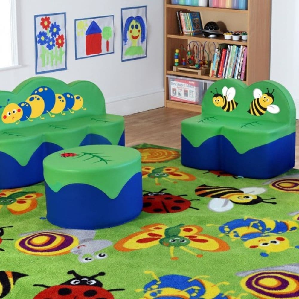 Back to Nature 2 Seat Sofa, The Back to Nature 2 Seat Sofa is a brightly coloured nature themed sofa set which is ideal for nurseries and schools. The Back to Nature 2 Seat Sofa which will add colour and style to any EYFS and home setting. A refresh of our Back to Nature™ soft seating range The much loved characters have been updated and match our Back to Nature™ carpet range perfectly. The much loved characters have been updated and match our Back to Nature™ carpet range perfectly Seat height 250mm 700 x 4