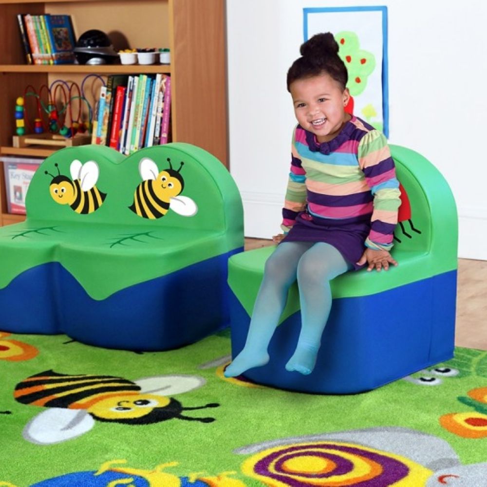 Back to Nature Seat, The Back to Nature Seat is a brightly coloured nature themed seat which is ideal for nurseries and schools and comes as a complete package. The Back to Nature Seat which will add colour and style to any EYFS and home setting. A refresh of our Back to Nature™ soft seating range The much loved characters have been updated and match our Back to Nature™ carpet range perfectly Seat height 250mm Size W x D x Overall H 350 x 420 x 470mm, Back to Nature 2 Seat Sofa,childrens seating area,Childr