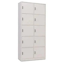 Bag Store Unit With 10 Compartment And Doors With Black Plastic Handles In Grey Mfc-Bag Store Unit With 10 Compartment And Doors With Black Plastic Handles In Grey Mfc