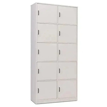 Bag Store Unit With 10 Compartment And Doors With Black Plastic Handles In Grey Mfc-Bag Store Unit With 10 Compartment And Doors With Black Plastic Handles In Grey Mfc