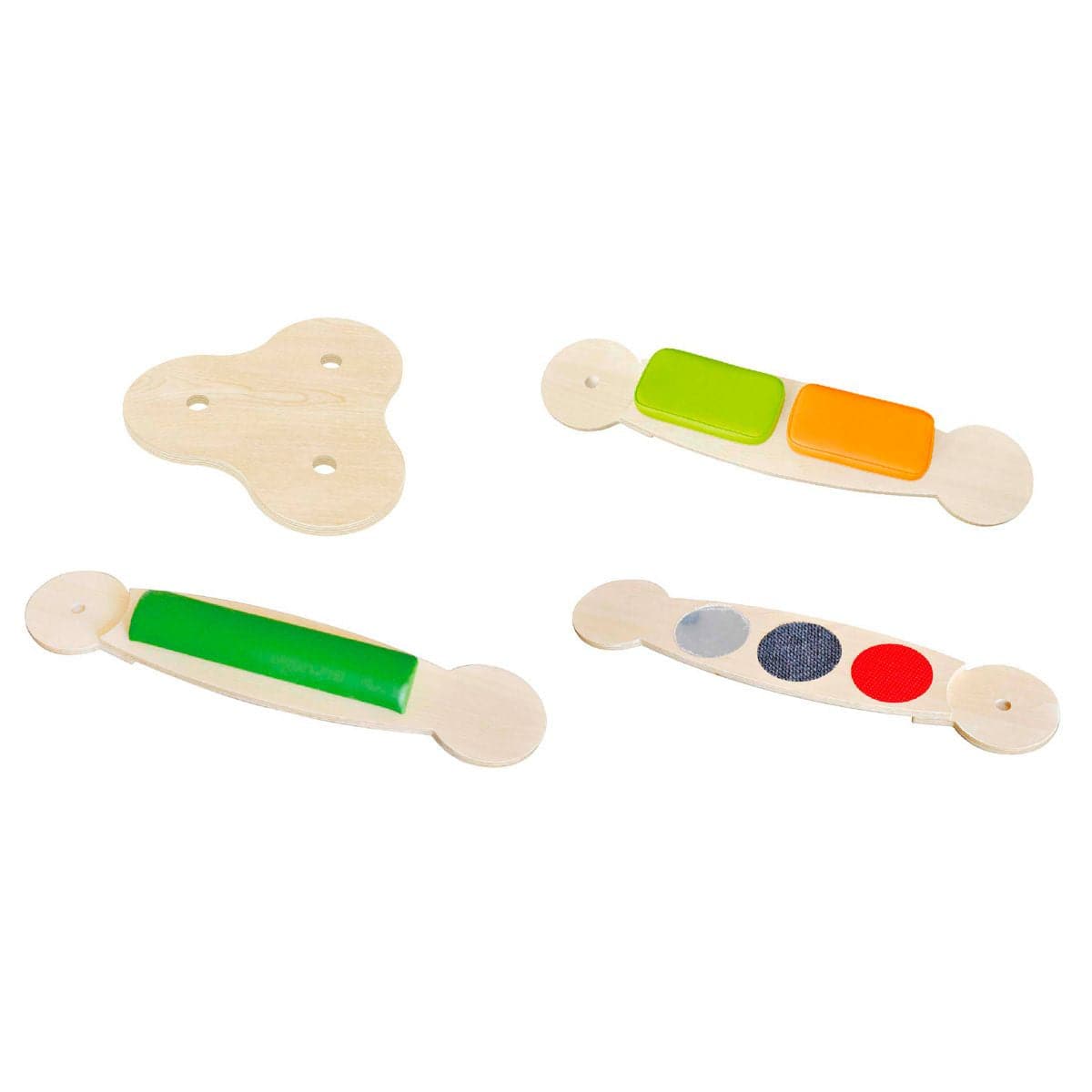 Balance Beams Set 1, The Wisdom Balance Beams Set 1 includes a 3-way linking island and 3 beams - cross balance board, tactile balance board and a bridge balance board. Each balance board measures 96 x 20cm, and the 3-way linking island measures 39 x 37cm. The Wisdom Balance Beams Set 1 is perfect for developing and stimulating balance, and collaborative play skills. These sensory balance beams are available in 3 different sets. There are no screws or assembly required – just click and go. The main body and